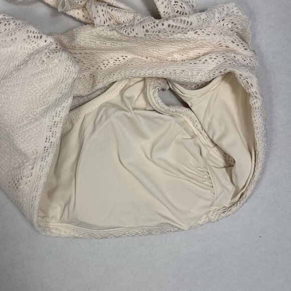 Andie Women's S The Hydra Swim Top Crochet Vanilla Ruffle NWT 9571 - Picture 8 of 15